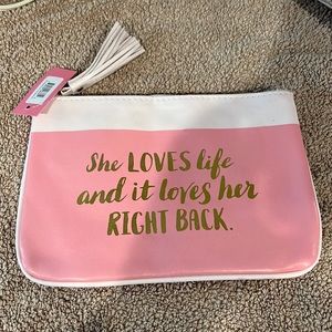 Pink makeup bag NWT